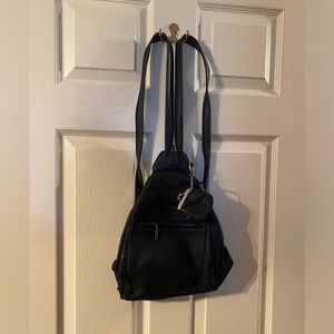 90’s Vintage Leather Nine West Mini BackPack Black Purse